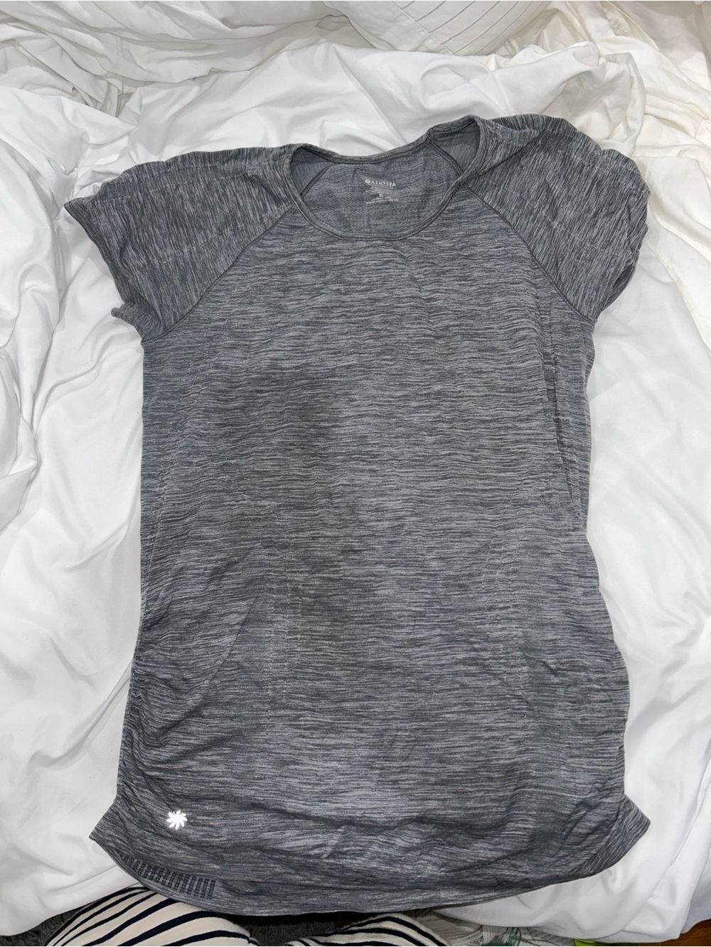 Athleta Gray Heather Short-Sleeve Active Tee